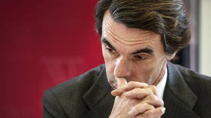 José María Aznar durante el almuerzo de trabajo con las asociaciones de empresarios.