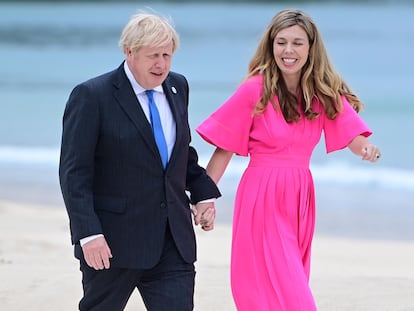 El matrimonio Johnson en Carbis Bay (Inglaterra), el 11 de junio de 2021.