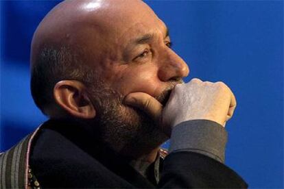 El presidente de Afganistán, Hamid Karzai, durante un encuentro del Foro Económico de Davos (Suiza) celebrado en enero.