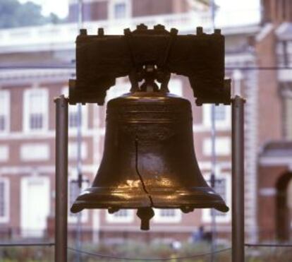 La campana que convocó el 8 de julio de 1776 a los ciudadanos en la Declaración de Independencia en Filadelfia (EEUU).