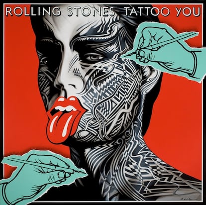 Acrílico sobre lienzo. Inspirado en Rolling Stones 'Tattoo You', Rolling Stones/Virgin (1981).