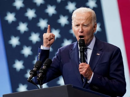 Joe Biden, durante un acto de la semana pasada en Wilkes-Barre (Pensilvania).