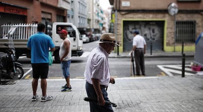 The Barcelona street where a man was stabbed to death.