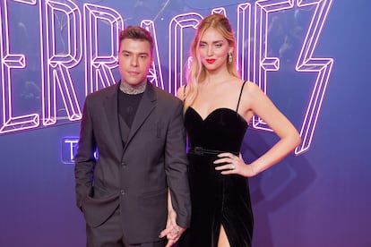 Chiara Ferragni y Fedez en el estreno de su serie 'The Ferragnez' een Madrid, en noviembre de 2021.