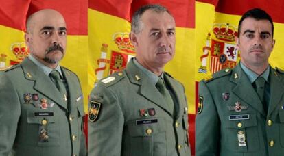 Los tres militares fallecidos en la explosión de Almería.