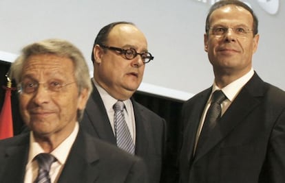 Gayoso junto a José Luis Pego y Javier García de Paredes