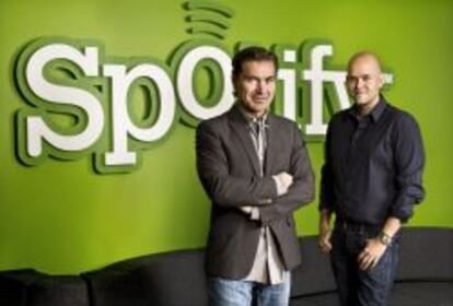 Daniel Ek (dcha) y Martin Lorentzon, fundadores de Spotify.