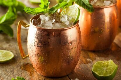 Uma caneca de Moscow Mule.