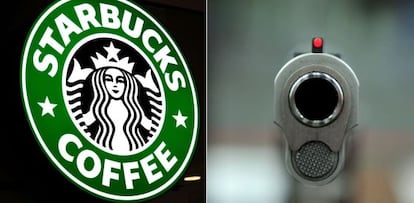 Starbucks no quiere que sus clientes lleven armas. 