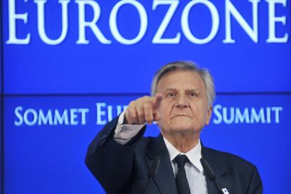 El presidente del BCE, Jean-Claude Trichet, en una rueda de prensa en Bruselas el pasado julio.