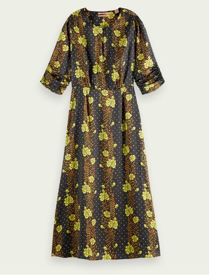 Vestido floral de corte medio y manga corta de Scotch & Soda (119 €).