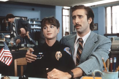 Holly Hunter y Nicolas Cage en una escena de 'Arizona Baby', donde fueron dirigidos por los hermanos Coen.