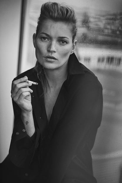 Foto de Kate Moss feita por Lindbergh em Paris, 2014