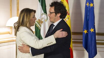 Susana D&iacute;az y Jos&eacute; Mar&iacute;a Gonz&aacute;lez, este mi&eacute;rcoles en el Palacio de San Telmo.