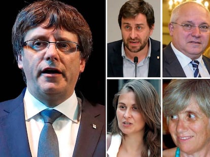 Carles Puigdemont and the four ex-regional ministers who are currently in Brussels.