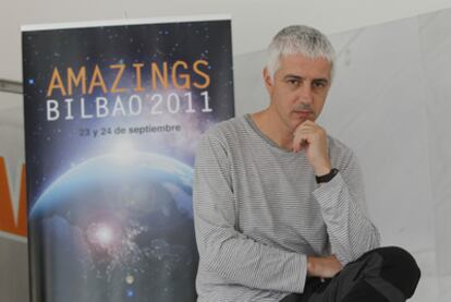 El neurocientífico gallego Xurxo Mariño, ayer en el Bizkaia Aretoa de la UPV, en Bilbao.