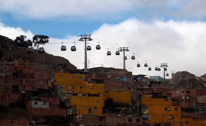 Panorámica del servicio de teleférico en el sur de Bogotá.