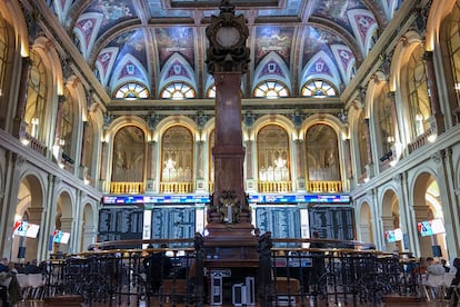 Patio de operaciones de la Bolsa de Madrid.