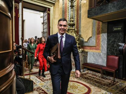 Pedro Sánchez en el Congreso de los diputados, este miércoles.