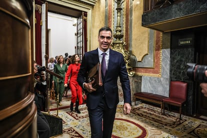 Pedro Sánchez en el Congreso de los diputados, este miércoles.