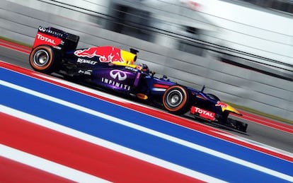 Vettel, en los entrenamientos en Austin