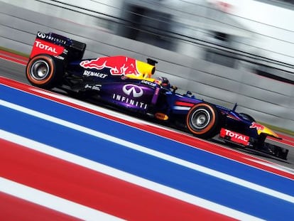 Vettel, en los entrenamientos en Austin