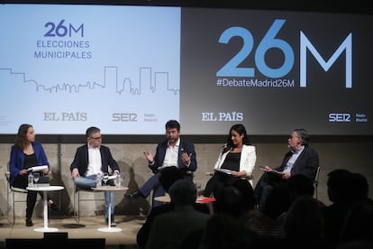 Algunos de los candidatos al Ayuntamiento de Madrid durante el debate electoral. 