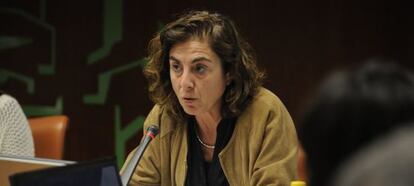 La consejera de Educación y Política Lingüística, Cristina Uriarte, ha presentado los datos del uso del euskera en la administración pública.