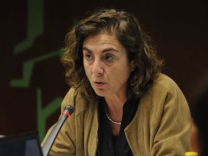 La consejera de Educación y Política Lingüística, Cristina Uriarte, ha presentado los datos del uso del euskera en la administración pública.