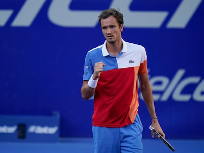 El tenista ruso Daniil Medvedev, durante su juego de cuartos de final en el Abierto de Acapulco