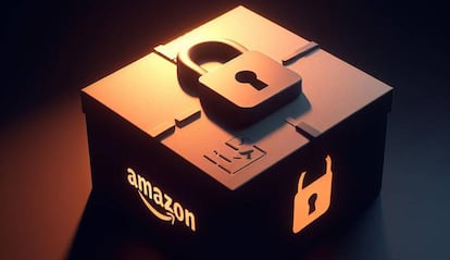 Logo de Amazon con candado