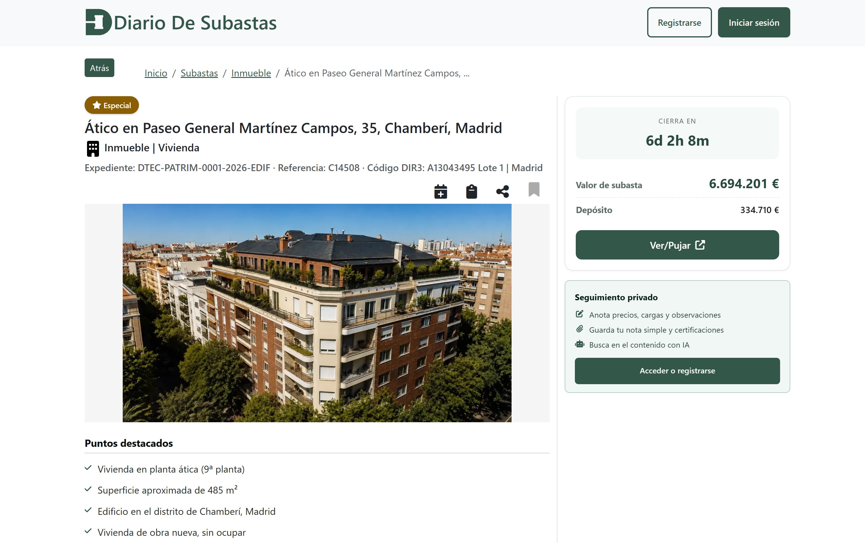 Los interesados en comprar el polémico ático de la Comunidad de Madrid no pueden visitarlo