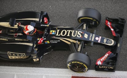 Grosjean, al volante de su Lotus, el fin de semana pasado en Abu Dabi.