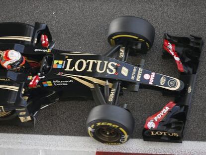 Grosjean, al volante de su Lotus, el fin de semana pasado en Abu Dabi. 