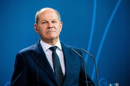 El canciller alemán Olaf Scholz durante una conferencia en Berlín el pasado 16 de agosto.