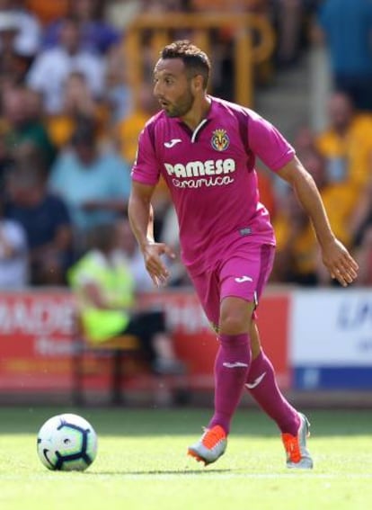 Santi Cazorla, durante un partido amistoso contra el Wolverhampton Wanderers el sábado.