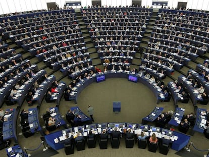 El Parlamento Europeo en una votaci&oacute;n sobre el Brexit en abril.