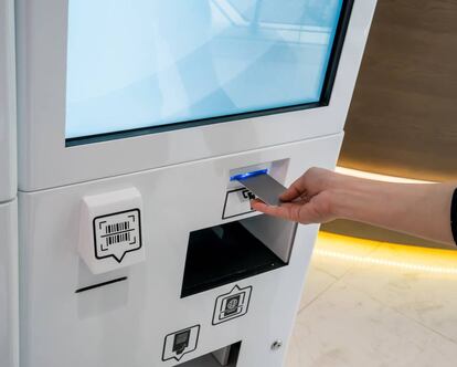 Máquina de validación instalada en un aeropuerto español.