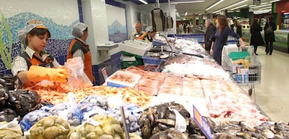 Interior de una tienda de Mercadona en Madrid.