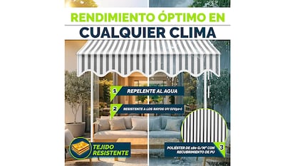 Portable awning on white background