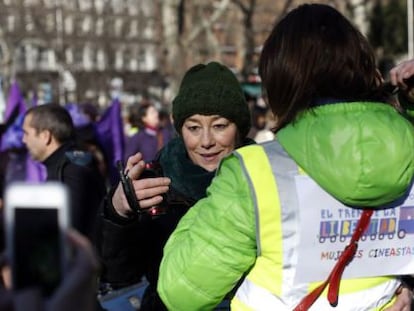 La directora de cine Gracia Querejeta, ayer durante la manifestaci&oacute;n. 