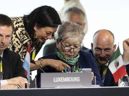 La canciller mexicana, Alicia Bárcena, asiste a la cumbre sobre la paz en Ucrania celebrada en Suiza.