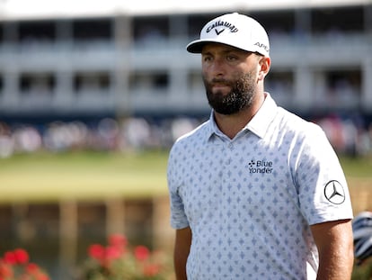 Jon Rahm, ayer jueves durante la primera ronda del torneo en Ponte Vedra Beach (Florida).