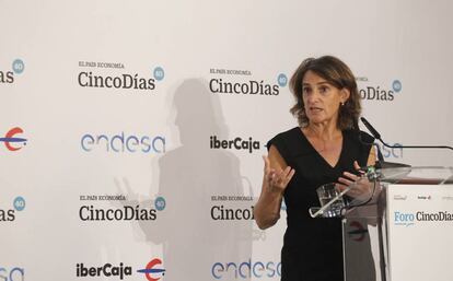 Teresa Ribera, ministra de Transición Ecológica, durante su intervención en el Foro Cinco Días del pasado 6 de septiembre.