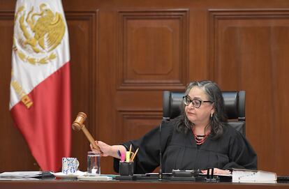 La ministra Norma Piña durante un pleno de la SCJN, el 2 de septiembre en Ciudad de México.