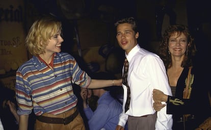 Geena Davis, Brad Pitt y Susan Sarandon, a principios de los años noventa.