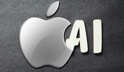 Logo de Apple con fondo de IA