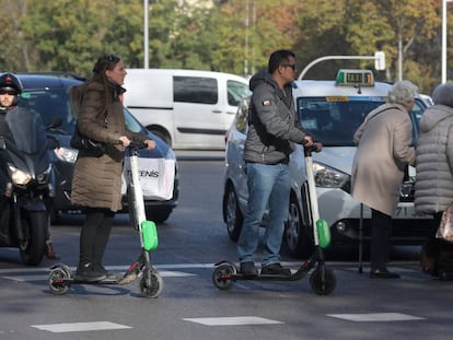 Usuarios de patinete eléctrico en Madrid.