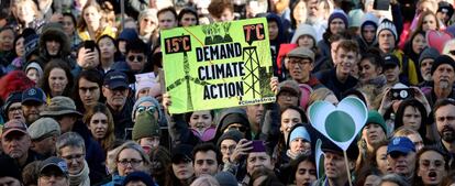 Manifestación en favor de la acción contra el cambio climático en Vancouver, Canadá.