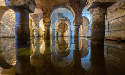 Aljibe hispanoárabe en el palacio de las Veletas de Cáceres.